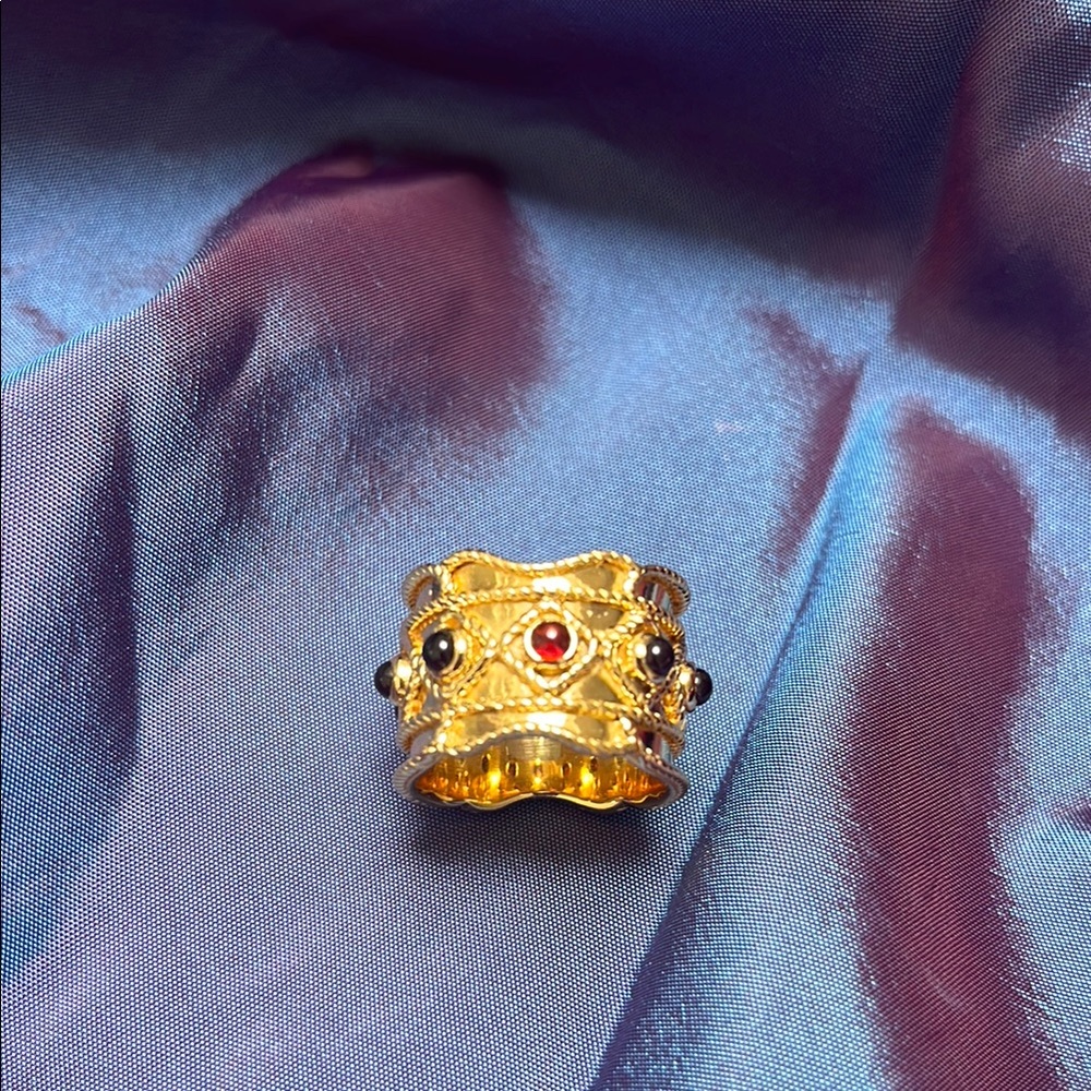NWT- CapucineDe Wulf Gold and Red Embellished Ring.  Never worn.